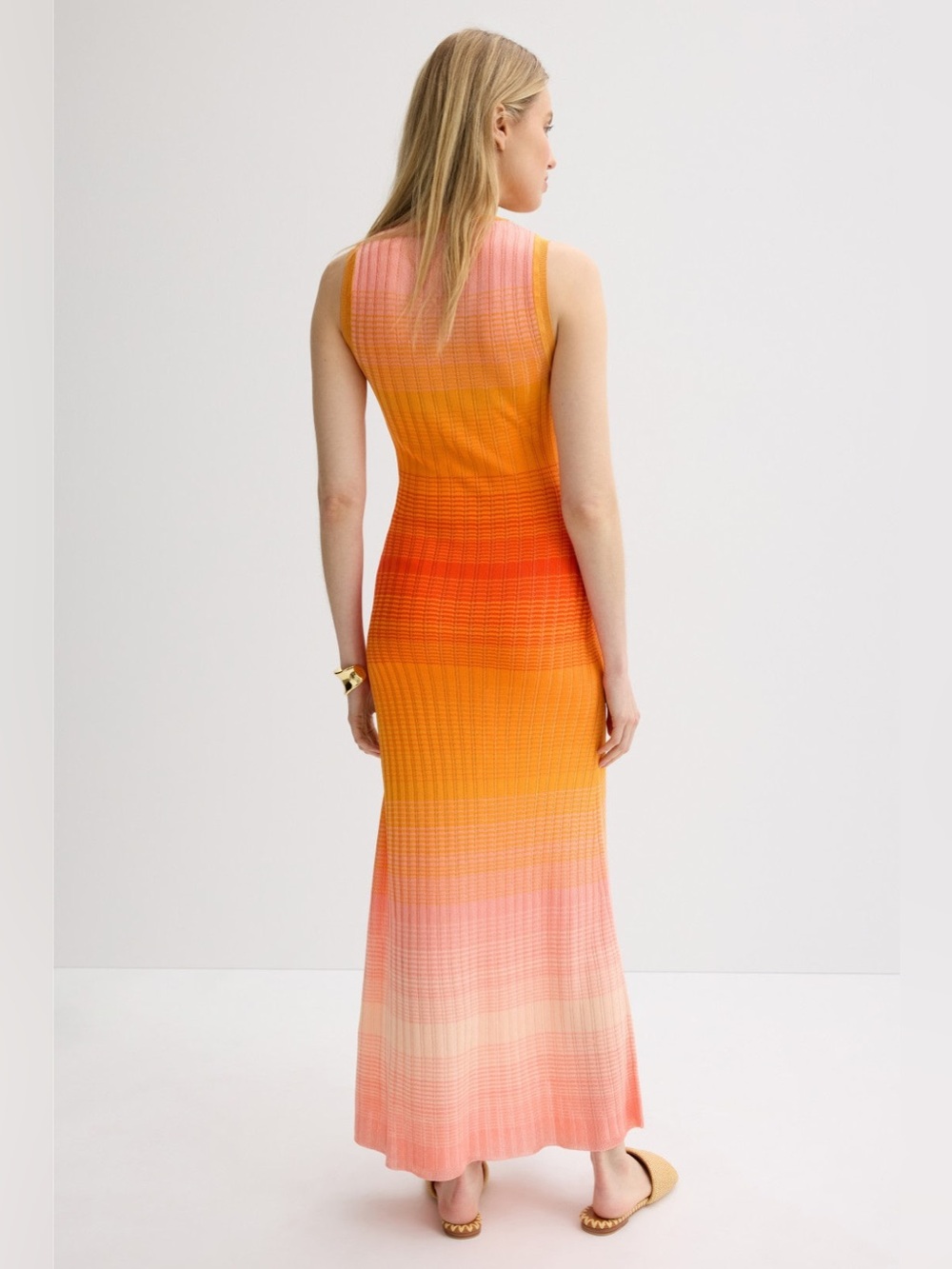 Maje Tie-Dye Knit Maxi Dress – Orange Ombre | Size 0 - Picture 3 of 17